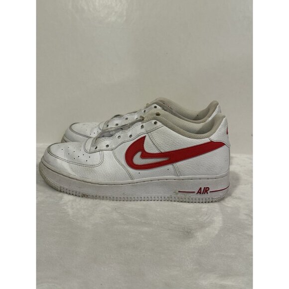 Nike Air Force 1 White University Red Size 6y (missing Laces) - Picture 7 of 10